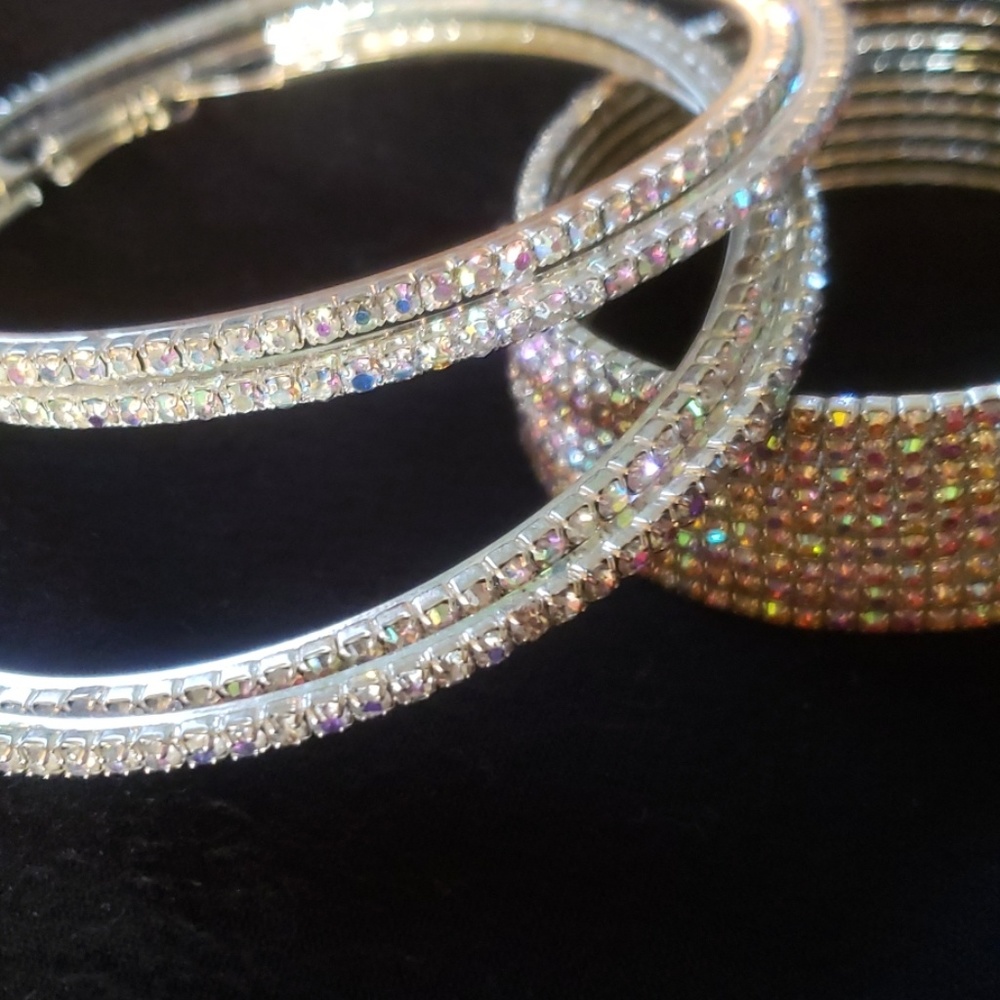 Rhinestone Cuff $26 & XL Hoops $29 SET: $55 - Picture 5 of 8
